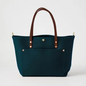 Dark Teal Bulldog East West Travel Tote