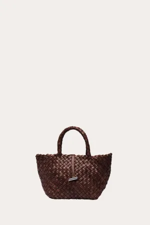 Mini Leather Basket Dark Brown
