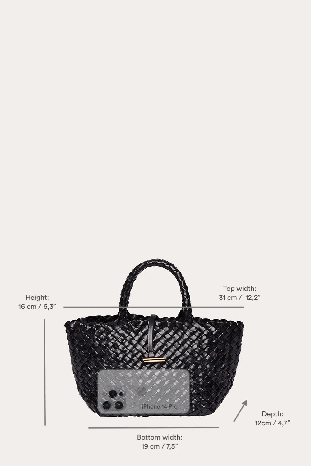 Mini Leather Basket Dark Brown
