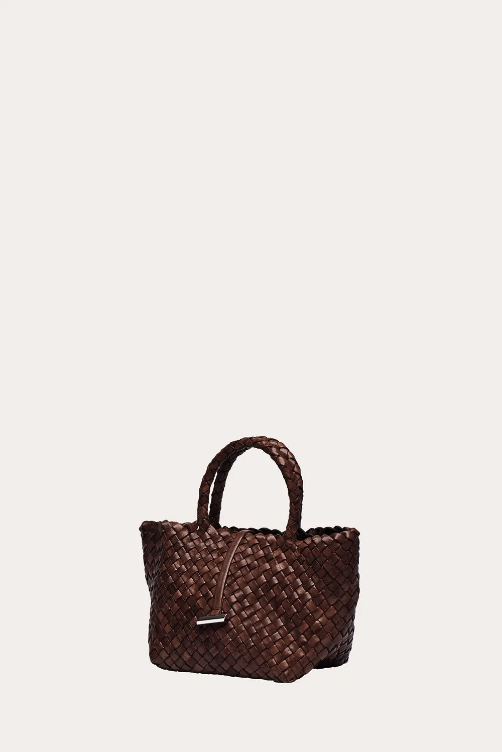 Mini Leather Basket Dark Brown
