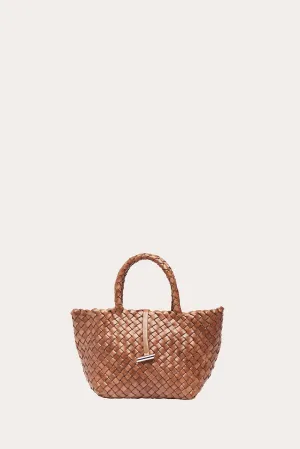Mini Leather Basket Light Brown