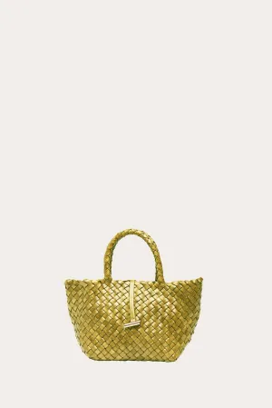 Mini Leather Basket Lime