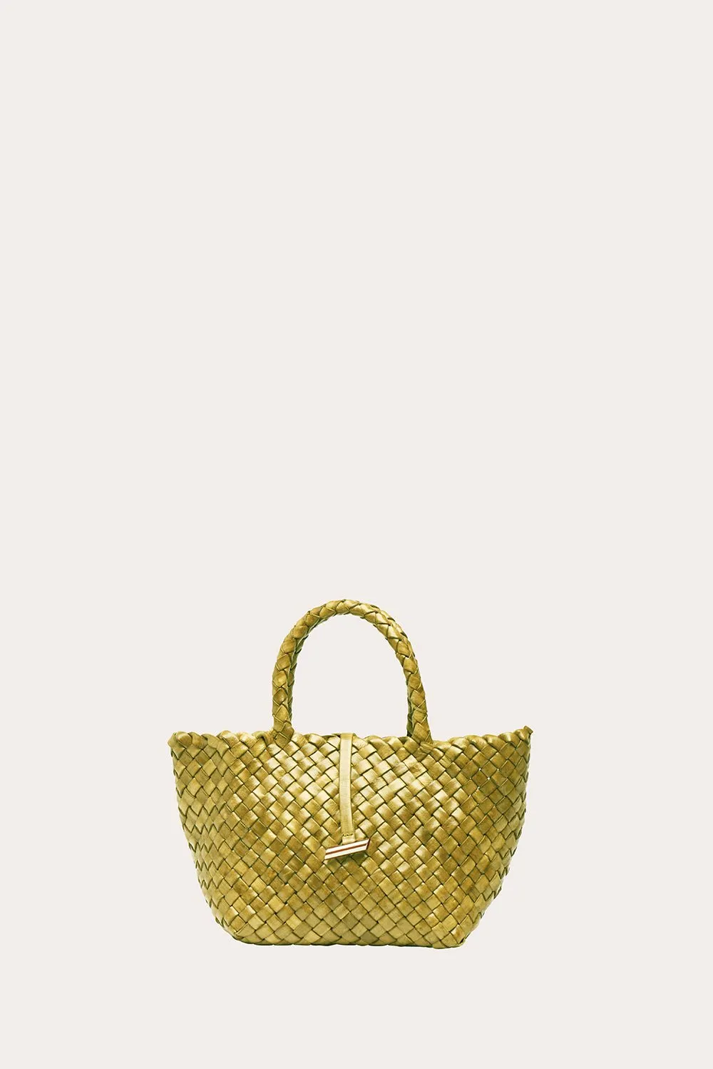 Mini Leather Basket Lime